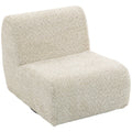 Fauteuil de salon pivotant 360°, canapé 1 place rembourré en chenille avec assise extra-large, rembourrage épais, beige-0
