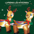 Babbo Natale gonfiabile con slitta e renne, 240 cm, 6 luci LED