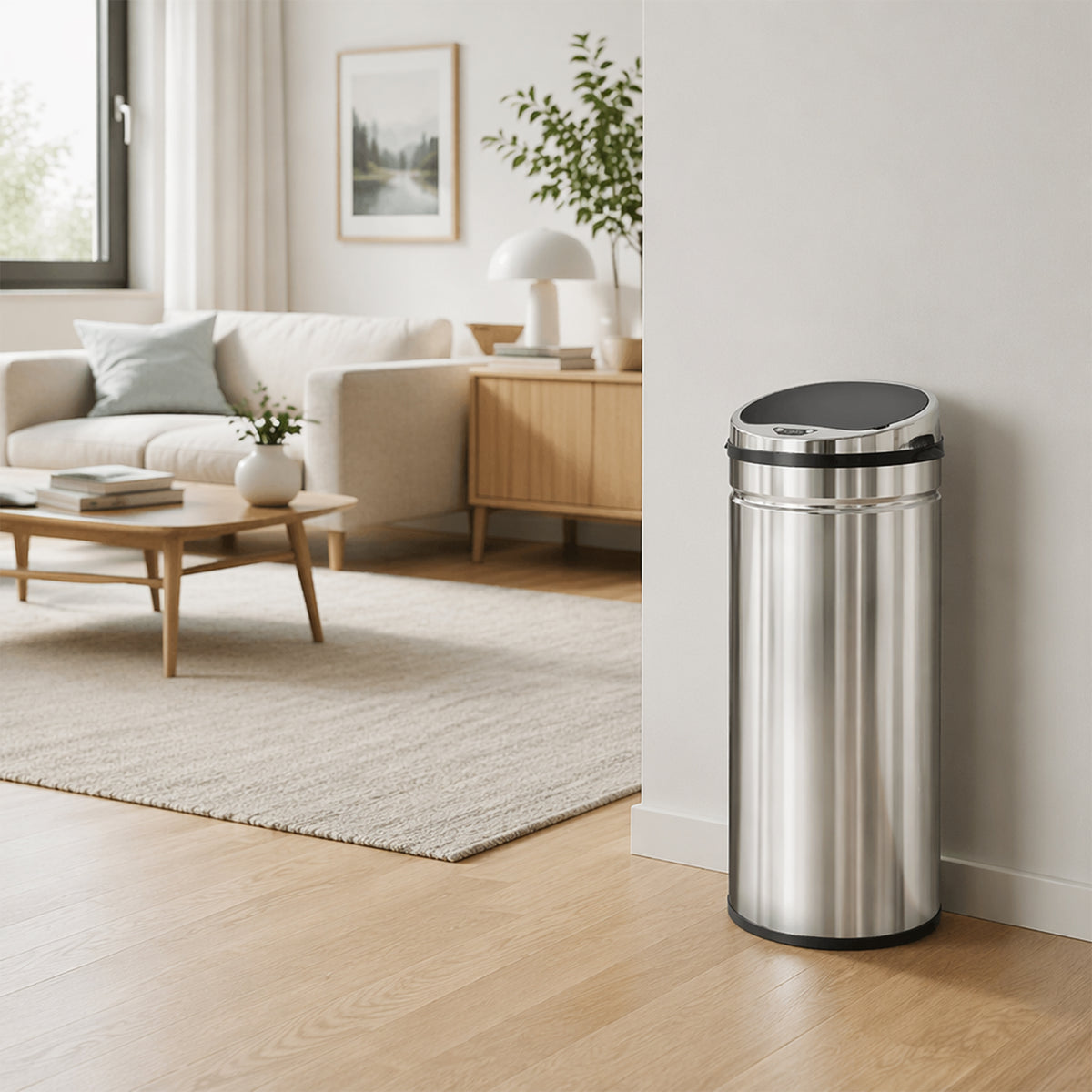 Pattumiera automatica 42 L con sensore e secchio rimovibile, inox-8