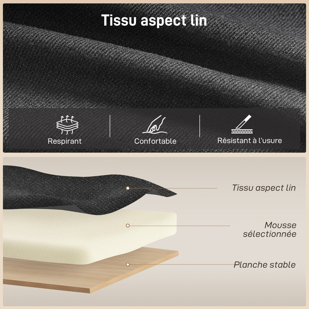 Canapé d'Angle Convertible, Canapé-Lit 3 Places 192 cm avec Méridienne Réversible, Rangement Caché, Gris Anthracite-6