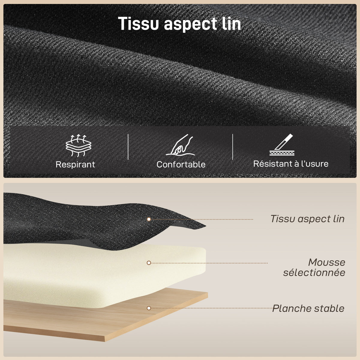 Canapé d'Angle Convertible, Canapé-Lit 3 Places 192 cm avec Méridienne Réversible, Rangement Caché, Gris Anthracite-6