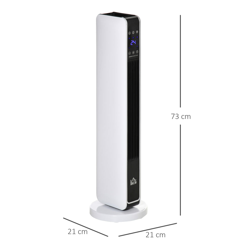Chauffage électrique soufflant oscillant 1100/2200 W, céramique PTC, télécommande incluse, minuterie 8h, 21 x 21 x 73 cm-2