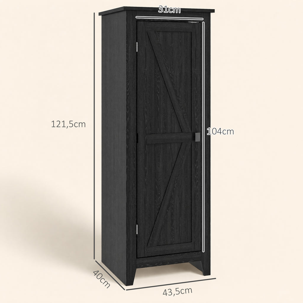 Armoire de Rangement sur Pieds buffet cuisine avec 2 étagères réglables 120H cm noir-2